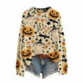thumbnail image 3 of YEJIMAN Womens Sweaters Halloween For Women Season Sweatshirt Graphic Print Long Sleeve Knit Pullover Tops Halloween Sweater, 3 of 9