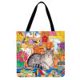 thumbnail image 1 of Bolso de compras de hombro con estampado de gato Bolso de mano grande informal (40 * 40 cm) Tmvgtek Para estrenar, 1 of 4