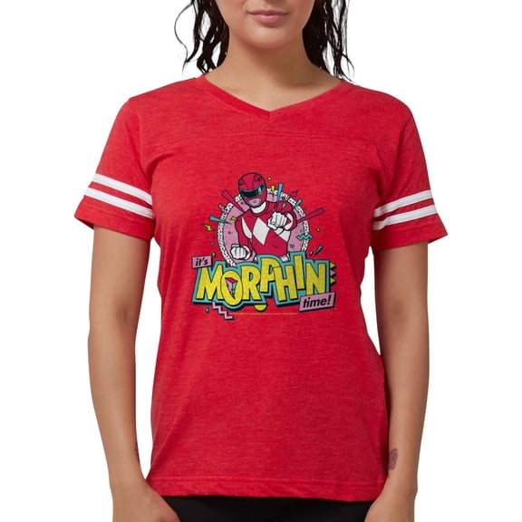 CafePress - Power Rangers Morphin Tim Women's Football T Shirt - Womens Football Shirt