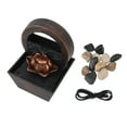 thumbnail image 2 of Tabletop Water Fountain, Irregular Stones Circulating Water Flow Compact Water Fountain Decoration Golden Flower Warm LED Light  for Living Room, 2 of 7