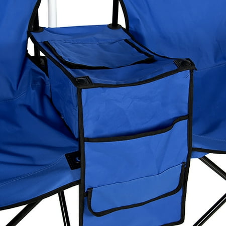 Best Choice Products Picnic Double Folding Chair With Umbrella Table Cooler