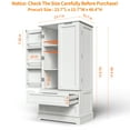 thumbnail image 3 of 47" H Kitchen Pantry Cabinet with 2 Doors, 2 Drawers and 8 Shelves, Solid Wood Storage Cabinet in White, 3 of 8
