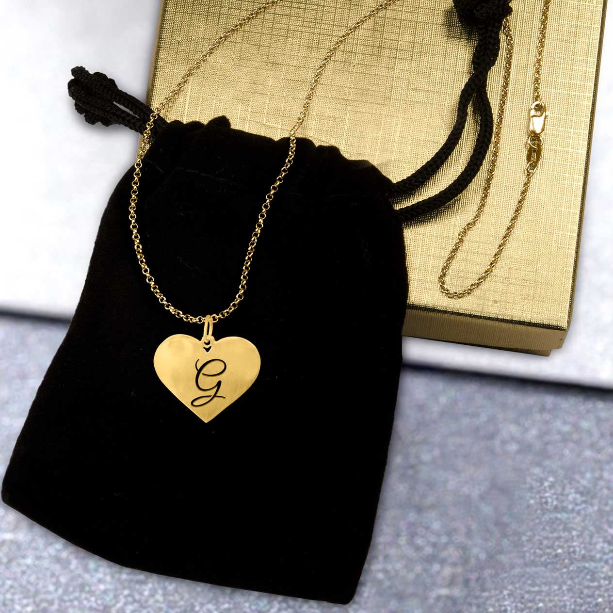 Personalized Heart Shaped Cut Out Initial Pendant
