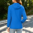 thumbnail image 6 of Women's Plus Size Hooded Sun Protection Jacket Full Zip Elastic Cuff Long Sleeve Sun Sweatshirt Lightweight Outdoor Windbreaker Coats Blue, 6 of 8