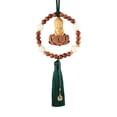 thumbnail image 2 of jifeng Cars Rearview Mirror Pendant Decoration Buddha Statue Hanging Ornament Accessory Green Tassel, 2 of 9
