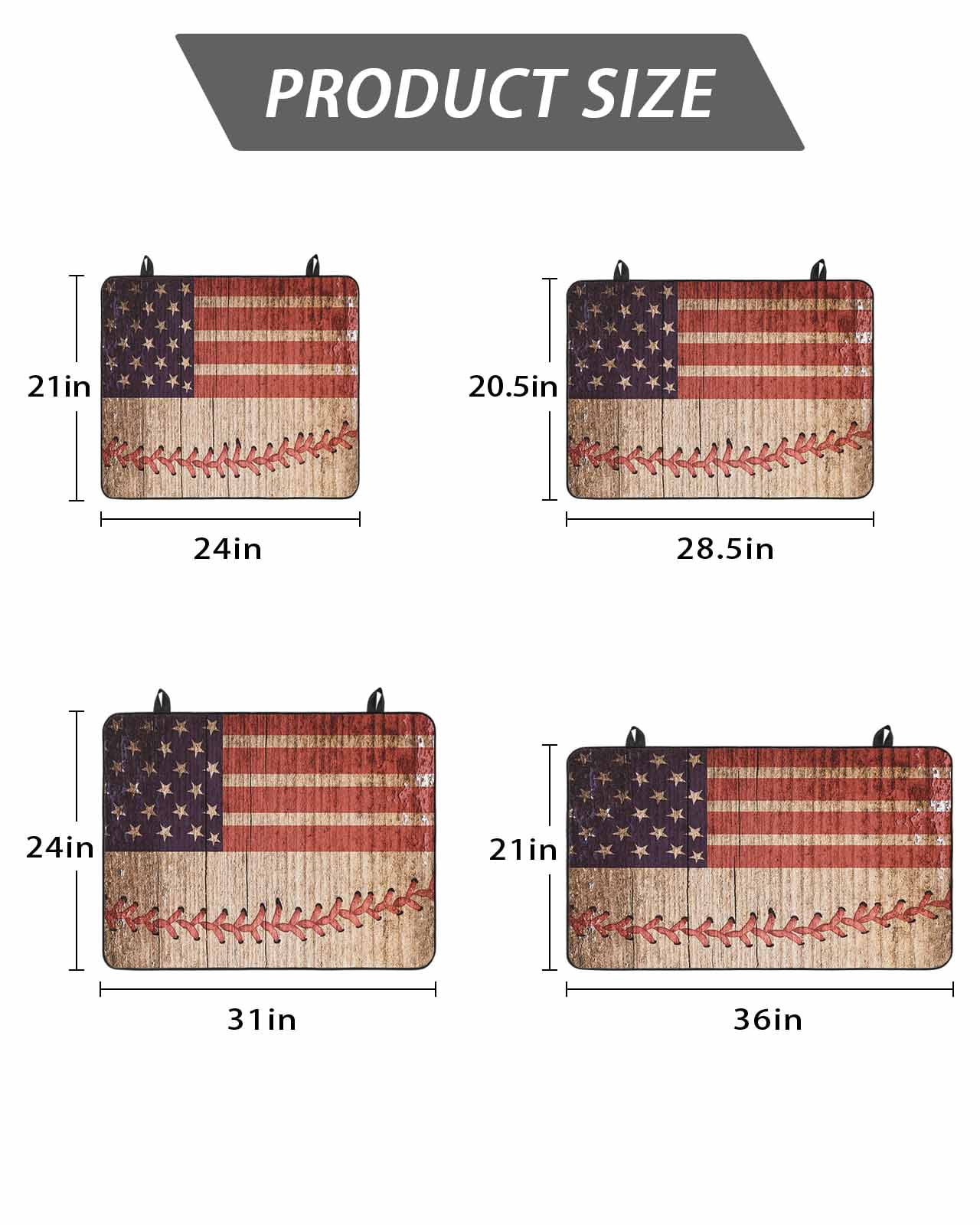 Stove Top Covers for Electric Stove, American Flag Vintage Glass Stovetop Cover Protector, Farmhouse Baseball Blue Red Induction Cooktop Protector Oven Mat for Kitchen Countertop 24"x21"