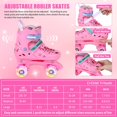 thumbnail image 4 of VEZLOPUS Roller Skates, Adjustable Pink Roller Skates with Light up Wheels for Girls Boys Teens, Beginner & Advance | with Protective Gears and Carry Bag, 4 of 7