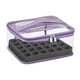thumbnail image 1 of Organizador de esmaltes de uñas con capacidad para 30 frascos. Estuche de transporte versátil. Organizador de maquillaje para lápiz labial y pinceles. Violeta, 1 of 8