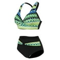 thumbnail image 7 of Women's Swimwear Two Piece Swimwear Women's Boho Print Bikini Set High Waisted Swimsuit Print Set Swimsuit Tube Top Filled Bra Swimwear Beachwear, 7 of 7