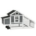 thumbnail image 6 of Aukfa 71" Chicken Coop Wooden Poultry Cage with Wheels & Nesting Box for Outdoor, Gray, 6 of 10