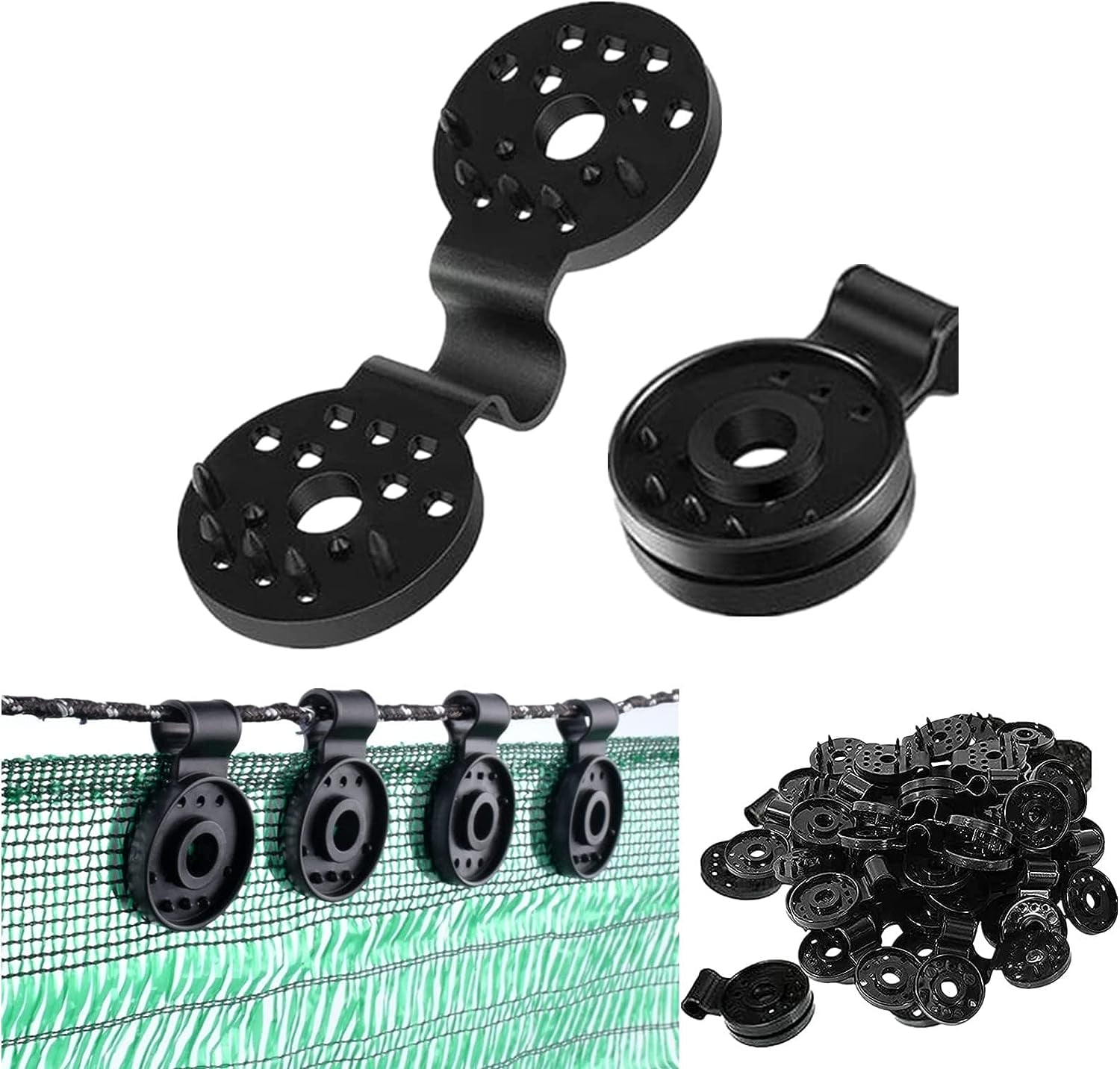 Shade Cloth Heavy Duty Lock Grip, Shade Cloth Plastic Clips, Round