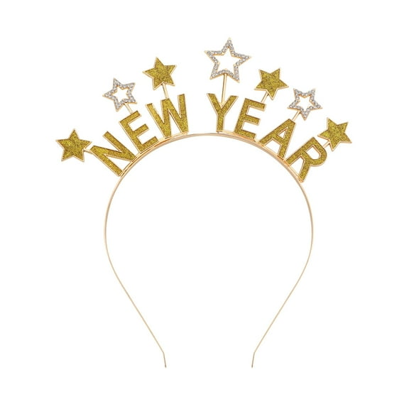Happy New Year Headbands for Women, New Year’s Eve Hat Star Hairbands New Year Party Supplies Holiday Gifts 1 Pcs