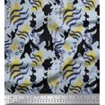 thumbnail image 1 of Soimoi Black Poly Georgette Fabric Leopard & Wild Animal Skin Print Sewing Fabric BTY 42 Inch Wide, 1 of 3