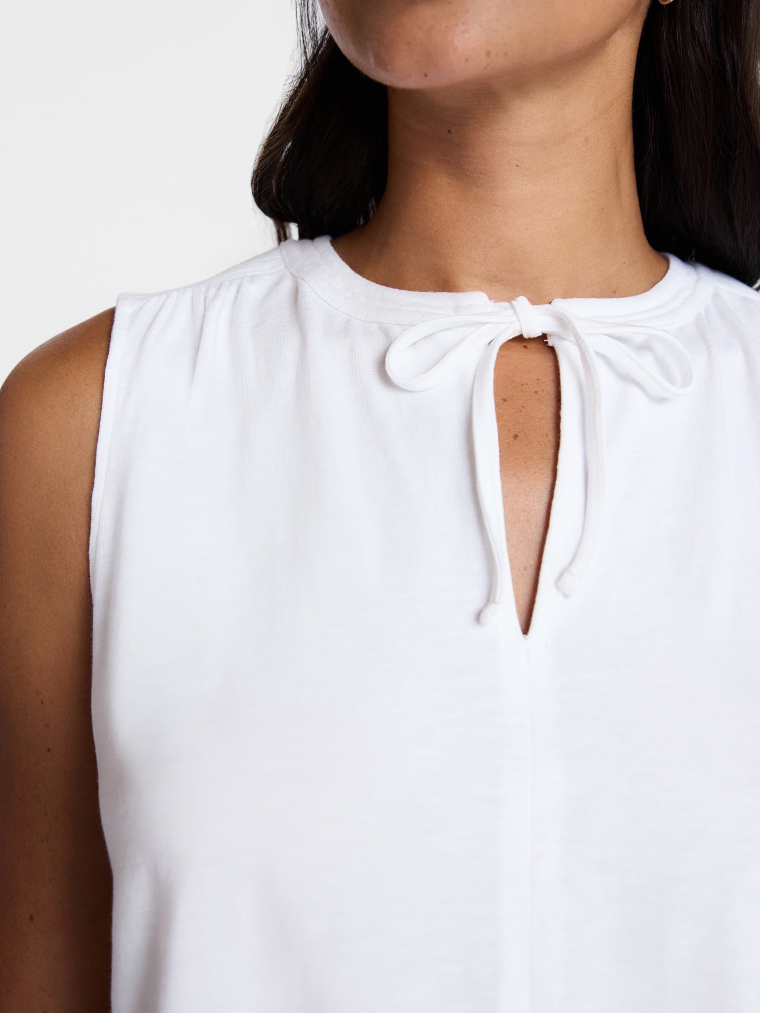 Time and Tru Women’s Tie Front Sleeveless Top, Sizes XS-XXXL