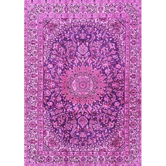 Ahgly Company Indoor Rectangle Medallion Pink Traditional Area Rugs, 8' x 10'
