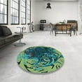 thumbnail image 3 of Ahgly Company Indoor Rectangle Patterned Deep-Sea Blue Area Rugs, 3' x 5', 3 of 6