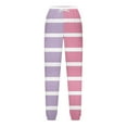 thumbnail image 6 of Delliss Girls' Stripe Print Drawstring Comfy Lantern Pants With Pockets 3-14 Years Purple 11 Years, 6 of 7