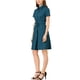 thumbnail image 4 of Vestido mini de mujer Inspire Chic con ajuste y vuelo, cuello, bolsillos y cintura elástica en azul marino, 4 of 8