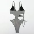 thumbnail image 2 of Aayomet Ensembles de Bikini String pour Femmes Tissu Brillant Maillot de Bain (Argent, m), 2 of 5