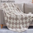 thumbnail image 2 of Amberspace Checkered Knit Throw,Taupe Checkered,50"*70", 2 of 9