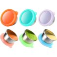 thumbnail image 1 of MGEZCOO Contenedor para llevar, 6 recipientes pequeños de 1.6 oz con tapa, de acero inoxidable, para salsas, aptos para loncheras Bento, de silicona premium, a prueba de fugas, fáciles de abrir,, 1 of 6