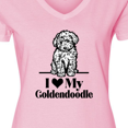 thumbnail image 4 of Inktastic I Love My Goldendoodle Dog Women's V-Neck T-Shirt, 4 of 5