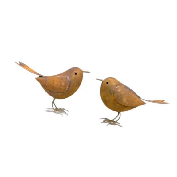 2Pcs Iron Bird Figurine Desktop Ornament Decoration Decorative Statue Garden Ornament Decoration