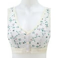 thumbnail image 5 of Esho Middle-Aged Elder Woman Floral Wirefree Bra Front Button Closure Soft Cotton Bra for Mom Grandma Gift Bra, 5 of 6