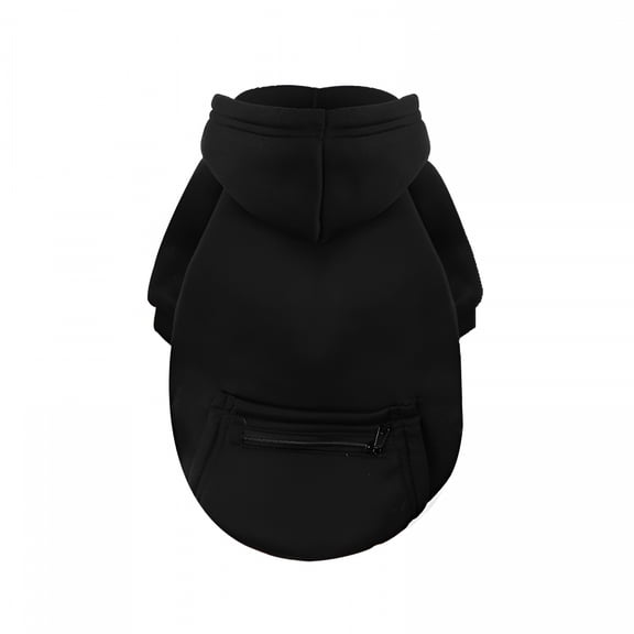 TELOLY Basic Dog Hoodie Soft and Warm Dog Hoodie Sweater with Leash Hole and Pocket Dog Winter Coat Cold Weather Clothes for 4Xl Dogs Black Dog Hoodie