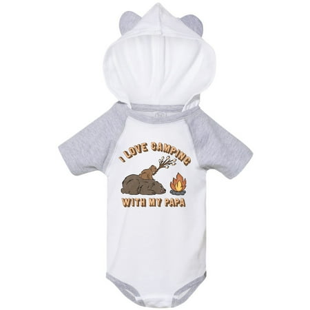 

Inktastic I Love Camping With My Papa Gift Baby Boy or Baby Girl Bodysuit