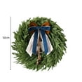 thumbnail image 3 of Christmas Wreath with Bells and Ribbon,Artificial Pine Greenery Winter Wreath for Front Door Decor,Country Style Hanging Wreath for Indoor Outdoor Home Use on Porch,Wall,Window and Mantel, 3 of 7