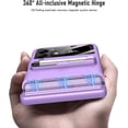 thumbnail image 3 of case for Samsung Z Flip 3 Case with Hinge Protection, Galaxy Z Flip 3 Case Comes with A Capacitance Pen, Flip 3 Case with A Small Screen Protective Film for Samsung Galaxy Z Flip 3 5G, Lavender, 3 of 13