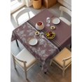 thumbnail image 6 of Boho Red Brown Flower Table Cloth, Waterproof Tablecloth for Square Tables, Abstract Bohemia Pesley Floral Reusable Washable Fabric Table Cover for Restaurant Kitchen Dining Tables 60"x60", 6 of 9