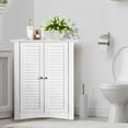 thumbnail image 2 of Giantex 3-Shelf Corner Cabinet, Freestanding Bathroom Floor Cabinet with Double Shutter Doors and Adjustable Shelf, Suitable for Bathroom, Living Room, Bedroom, Kitchen, 22 x 13 x 31.5 inches, 2 of 7