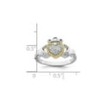 thumbnail image 4 of Polished Claddagh Heart Ring in Sterling Silver with Cubic Zirconia (CZ)s for Women, 4 of 6