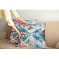 thumbnail image 2 of Ambesonne Lake Throw Pillow Cover 2 Pack, Butterflies Cherry Blossoms, 20", Pink Sky Blue Green, 2 of 7
