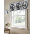 thumbnail image 6 of Vintage Compass Coastal Curtain Valances for Windows, Nautical Summer Beach Ocean Kitchen Valance Window Treatment, Light Filtering Block Curtains for Bathroom/Bedroom/Living Room 42'' x 18'', 6 of 9