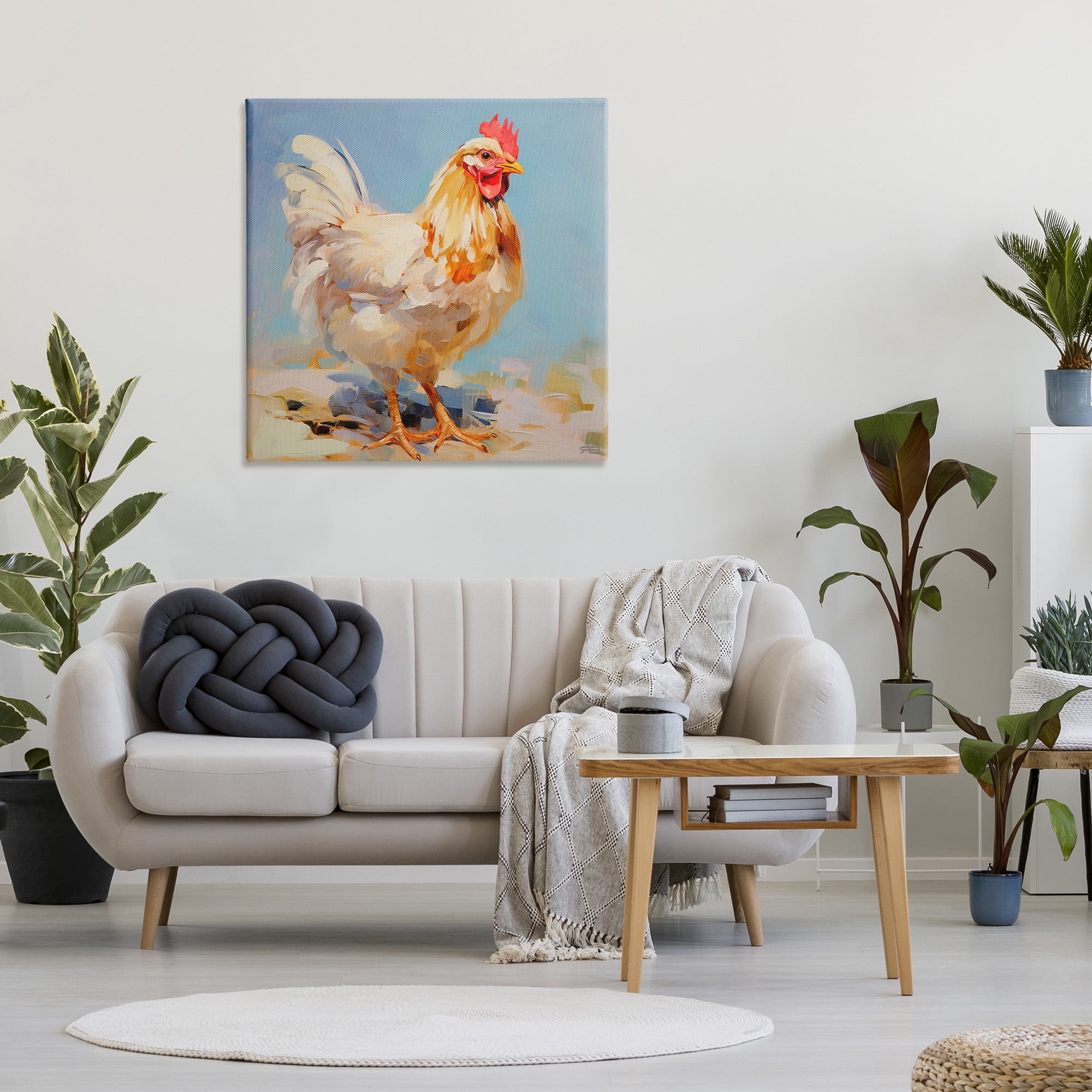 Stupell Industries Abstract Hen Portrait Animals & Insects Painting Gallery Wrapped Canvas Art Print Wall Art, 36 x 36