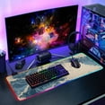 thumbnail image 6 of Blue Wavy Vintage RGB Gaming Mouse Pad Large Keyboard Mat Rubber Base 13 Light Modes, 6 of 6