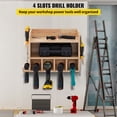 thumbnail image 2 of VEVOR Organizador de herramientas electricas, soporte para taladro montado en la pared, estación de carga de taladro con 4 ranuras para colgar, almacenamiento de taladro inalámbrico de, 2 of 9