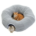 thumbnail image 4 of PAWZ Road 34" 2-In-1 Cat Tunnel Foldable Cat Bed with Soft cushion & Pompom Toy for Indoor Cat Gray, 4 of 12