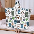 thumbnail image 5 of Blue Football Game Icons Pattern Hooded Bath Towel，60"x35" for Ages 3 To 12 Kids, Quick Dry Lightweight Soft Microfiber Hood Beach Towel Cover Up for Kids, 5 of 7