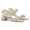 White, variant on YDN Women Open Round Toe Cutout Studded Sandals Buckle Strap Low Chunky Heels Comfortable Outdoor Dressy Shoes Size 12 Gold