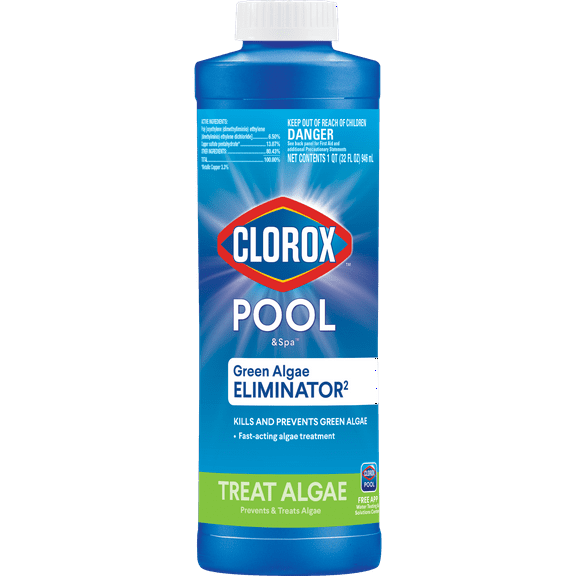 Clorox Pool&Spa Green Algaecide Eliminator 2 Liquid, 32 oz