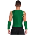 thumbnail image 2 of dPois Men's Medieval Renaissance Vest Arabian Prince Dance Stage Performance Shirt Top Green L, 2 of 6