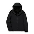 thumbnail image 3 of Timoontee Men's 3 in 1 Rain Jacket Outdoor Hiking Windbreaker Casual Comfy Fleece Jacket Coat Color Block Full Zip Coats Warm Winter Outerwear Black XL, 3 of 5