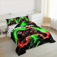 thumbnail image 3 of Castle Fairy Video Game 3-Piece Full Size Comforter Sets for Teens Women Men,Abstract Orange Lightning Bedding Comforter Set,Gradient Gamer Lightweight Bedding Sets,Super Cozy Room Decor, 3 of 8