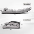thumbnail image 3 of Costway Folding Floor Lazy Sofa, Chaise Lounge Sofa with 5-Position Adjustable Backrest Gray, 3 of 9
