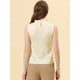 thumbnail image 3 of Top de Satén Allegra K Sin Mangas Verano Con Volantes En El Cuello Y Parte Delantera Plisada Mujer Leche Blanca M, 3 of 5