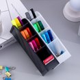thumbnail image 4 of Organisateur de Bureau Multifonctionnel pour Papeterie, Rangement pour Maquillage et Rouges à Lèvres, Porte-Crayons à 4 Compartiments pour Accessoires de Classe et de Bureau, Noir, 4 of 8